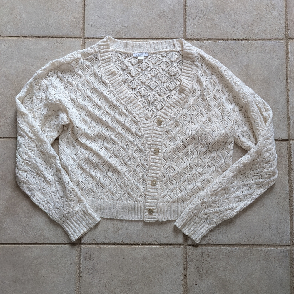 Pointelle Cardigan Sweater